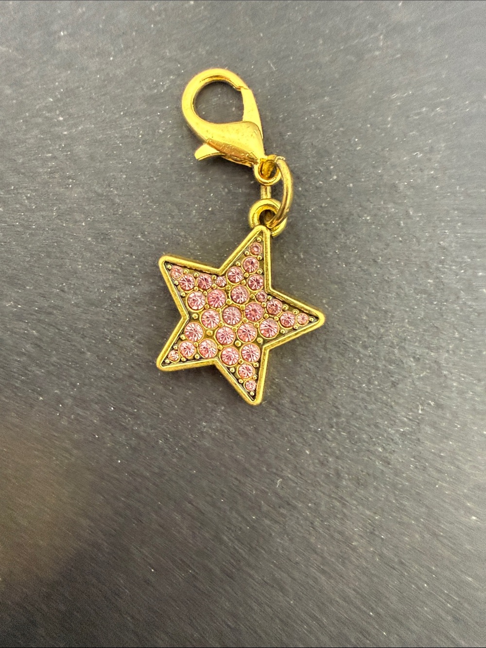 Coach Gold Star Charm with Pink Crystals
